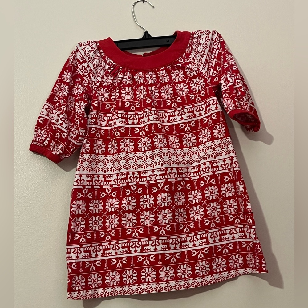 Hanna Andersson Red and White Snowflake Girls Dress